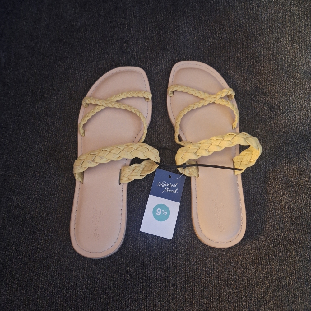 Universal Thread Women's Sandals with Yellow Braided Straps
